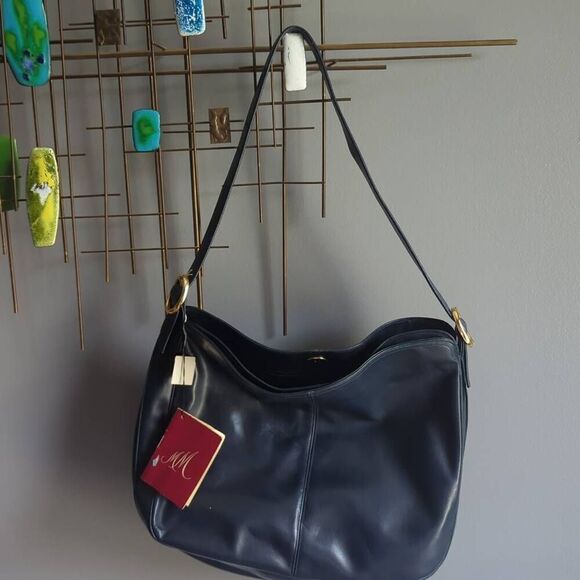 Vintage Morris  Moskowitz leather shoulder bag. NOS. Mid-Century mfg 190 - Picture 1 of 10